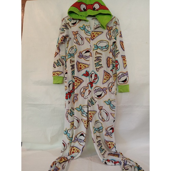 Nickelodeon Teenage Mutant Ninja Turtles TMNT Hooded One Piece Pajamas - Picture 1 of 7